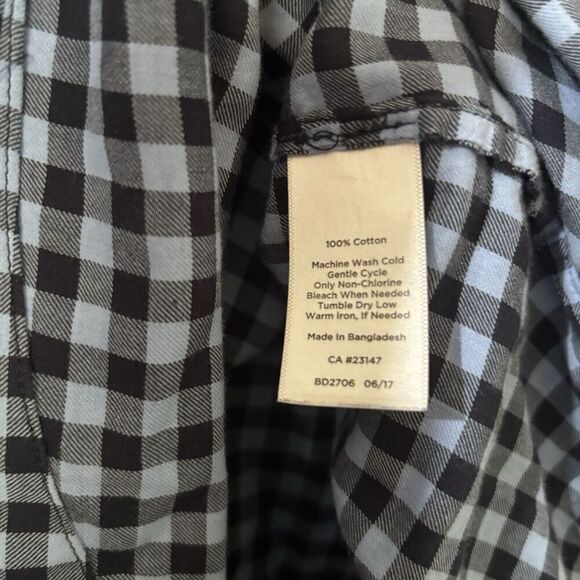 Talbots Top Womens Small Multicolor Gingham Plaid Popover Split Neck Blouse - Picture 6 of 7